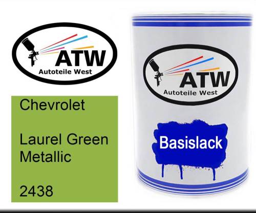 Chevrolet, Laurel Green Metallic, 2438: 500ml Lackdose, von ATW Autoteile West.